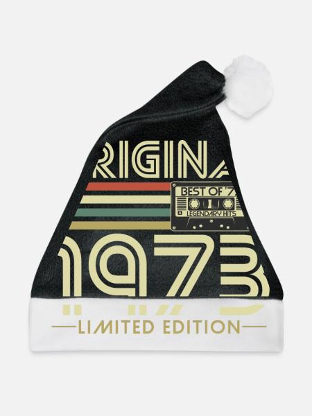 Original 1973 Jahrgang Vintage Geburtstag Retro - Weihnachtsmütze - Schwarz/Weiß