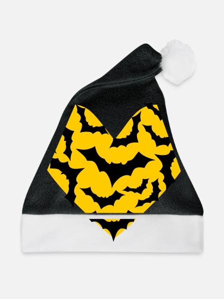 Feldermäuse Herz Fledermaus Mond - Weihnachtsmütze - Schwarz/Weiß