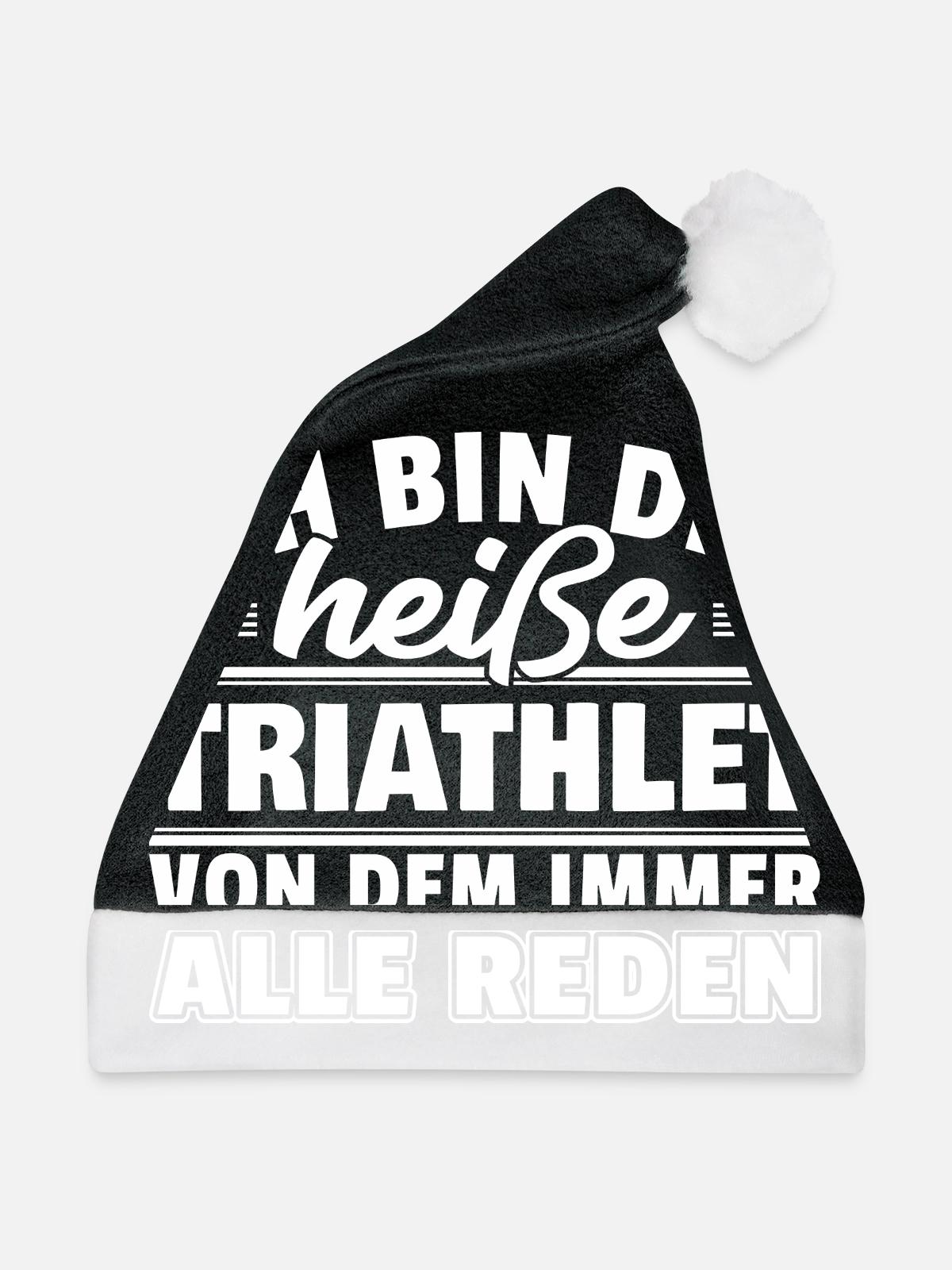 Heißer Triathlet - Weihnachtsmütze - Schwarz/Weiß - Vorne