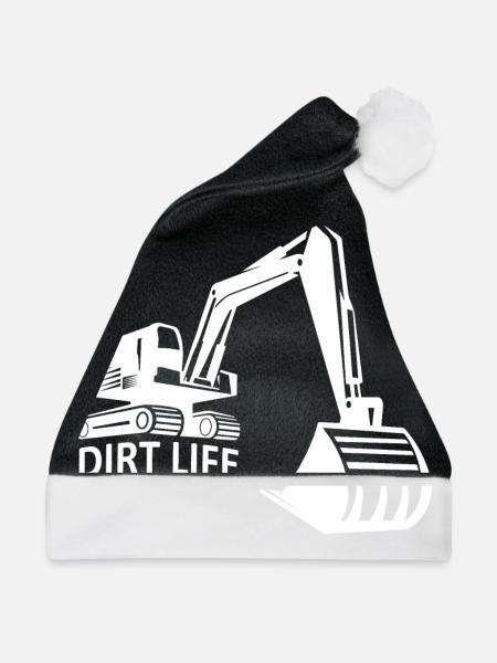 Bagger Baggerfahrer Dirt Life - Weihnachtsmütze - Schwarz/Weiß