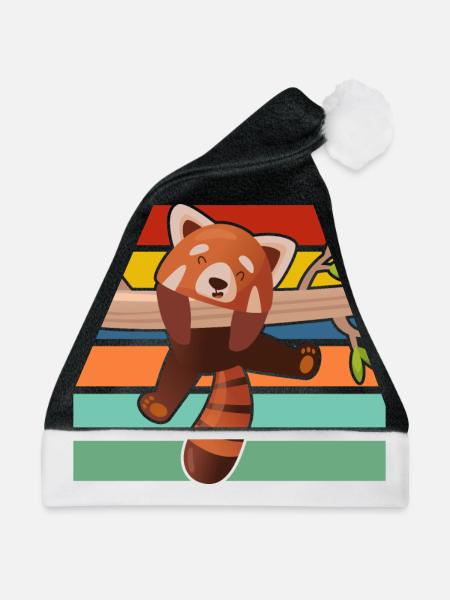 Roter Panda - Weihnachtsmütze - Schwarz/Weiß