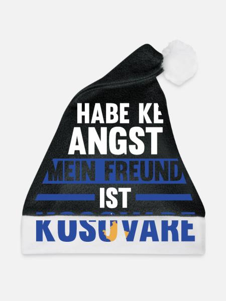 Ich habe keine Angst mein Freund ist Kosovare - Weihnachtsmütze - Schwarz/Weiß - Vorne