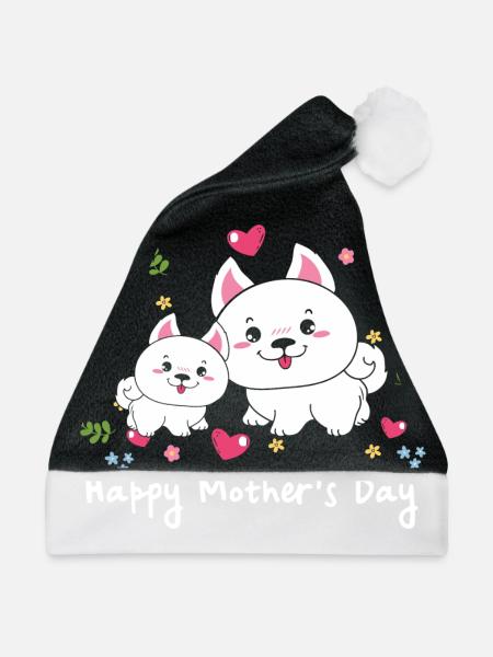 happy Mothersday - Weihnachtsmütze - Schwarz/Weiß - Vorne