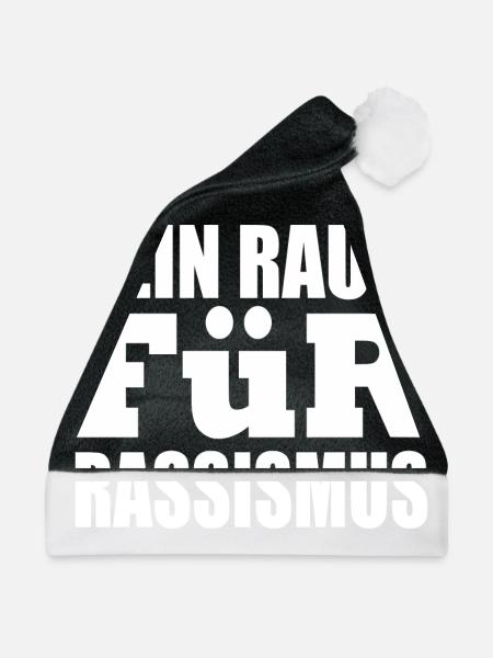 kein raum für rassismus - Weihnachtsmütze - Schwarz/Weiß - Vorne