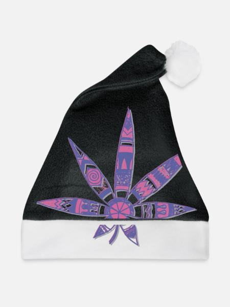 Hanfblatt - Weihnachtsmütze - Schwarz/Weiß
