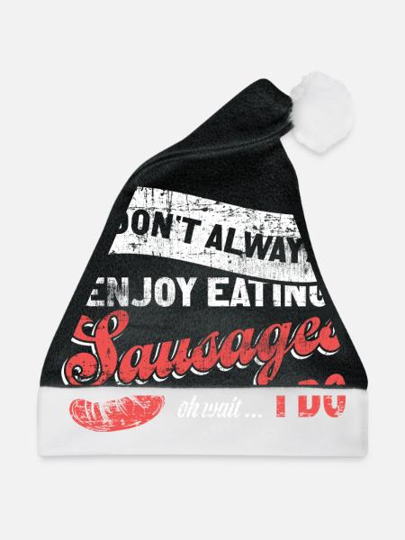 Würstchen Wurst - Weihnachtsmütze - Schwarz/Weiß