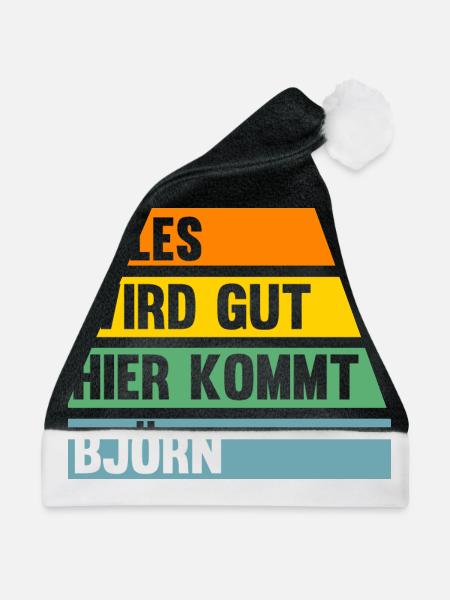 Björn - Weihnachtsmütze - Schwarz/Weiß - Vorne
