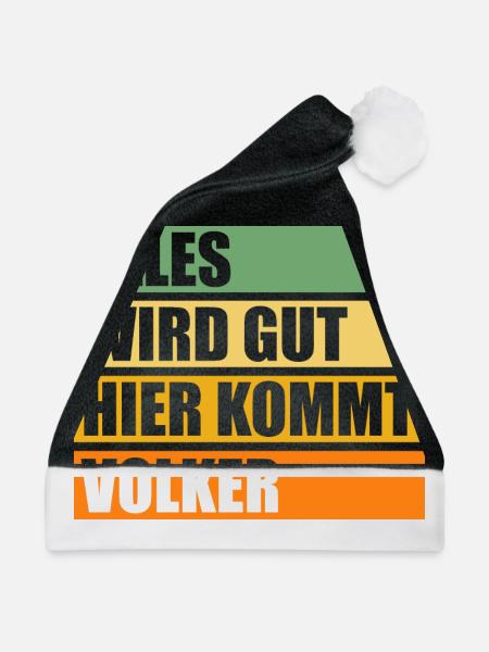 Volker - Weihnachtsmütze - Schwarz/Weiß - Vorne