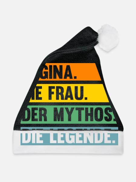 Vorname Regina - Weihnachtsmütze - Schwarz/Weiß - Vorne