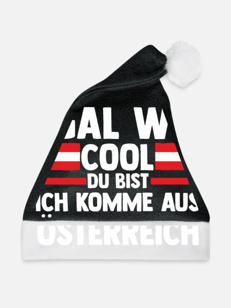 Österreicher Österreich - Weihnachtsmütze - Schwarz/Weiß - Vorne