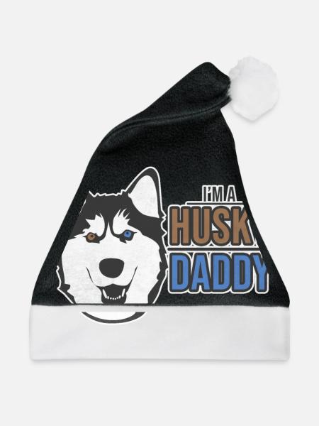 Husky - Weihnachtsmütze - Schwarz/Weiß - Vorne