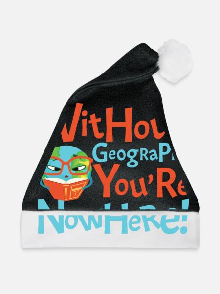 Without Geography You're Nowhere - Weihnachtsmütze - Schwarz/Weiß - Vorne
