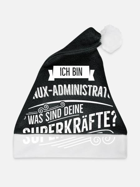 Linux Administrator - Weihnachtsmütze - Schwarz/Weiß - Vorne