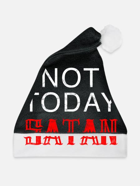 Heute nicht Satan!! - Weihnachtsmütze - Schwarz/Weiß