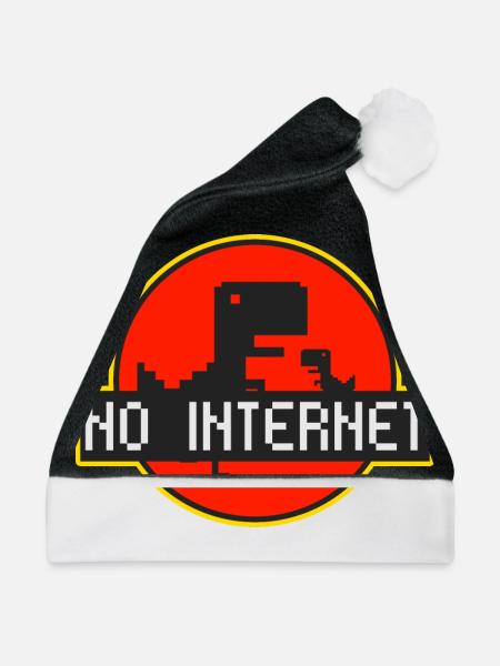 No internet - Kein Internet - Weihnachtsmütze - Schwarz/Weiß