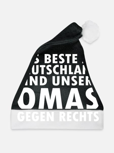 omas gegen rechts - Weihnachtsmütze - Schwarz/Weiß - Vorne