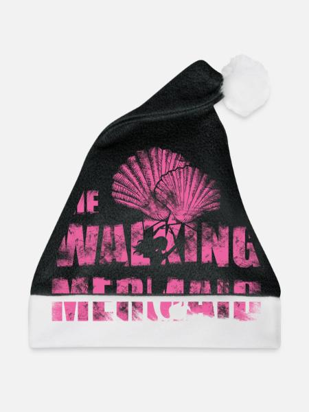 Meerjungfrau - Weihnachtsmütze - Schwarz/Weiß - Vorne