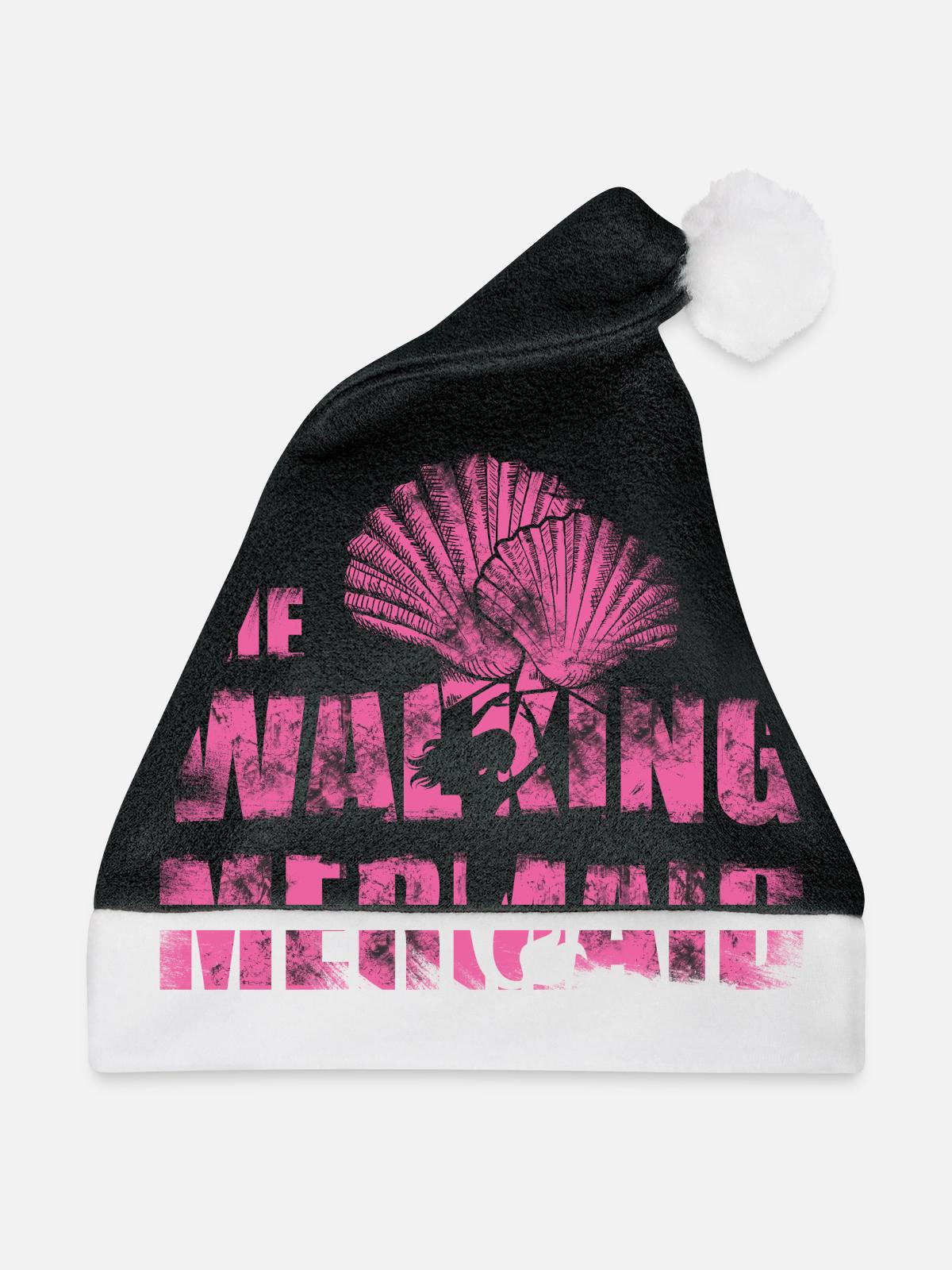 Meerjungfrau - Weihnachtsmütze - Schwarz/Weiß - Vorne
