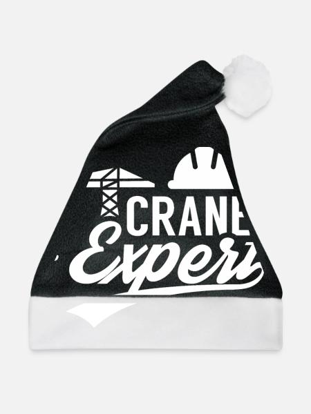 Kran Experte Krane Kranführer Kranfahrer - Weihnachtsmütze - Schwarz/Weiß - Vorne