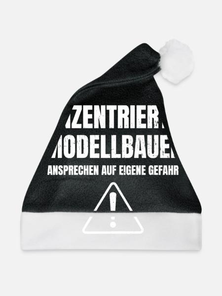 Konzentrierter Modellbauer | Modellbau Geschenke - Weihnachtsmütze - Schwarz/Weiß