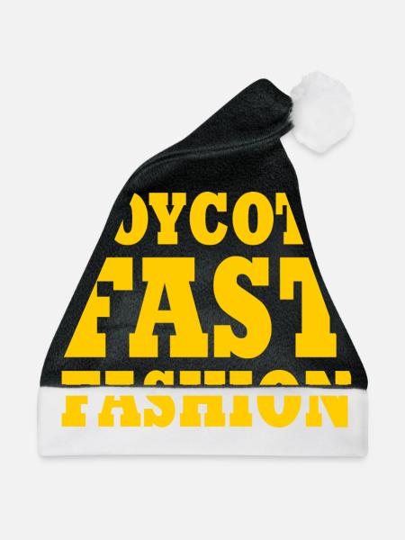 Boycott fast fashion - Weihnachtsmütze - Schwarz/Weiß - Vorne