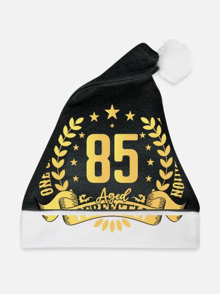 85 Jahre Geburtstagsgeschenk 85 Jahre - Weihnachtsmütze - Schwarz/Weiß - Vorne
