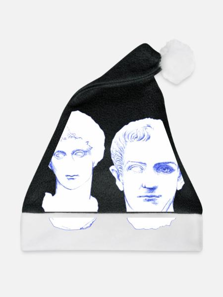 Eternal Love - Liebespaar forever in Marmor - Weihnachtsmütze - Schwarz/Weiß - Vorne