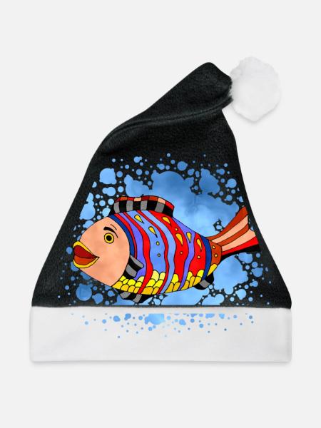 Fisch - Weihnachtsmütze - Schwarz/Weiß