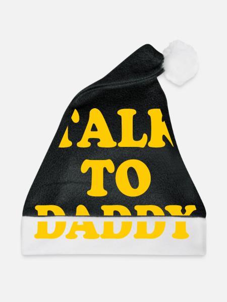 Talk to daddy - Weihnachtsmütze - Schwarz/Weiß - Vorne