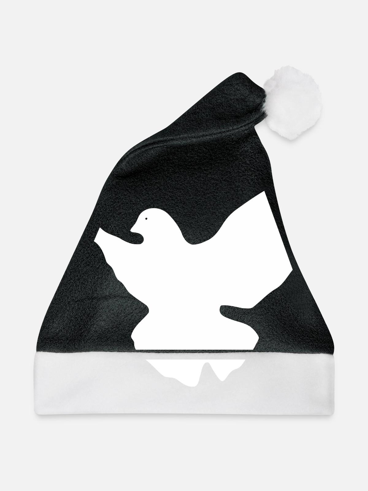 Friedenstaube - Weihnachtsmütze - Schwarz/Weiß - Vorne