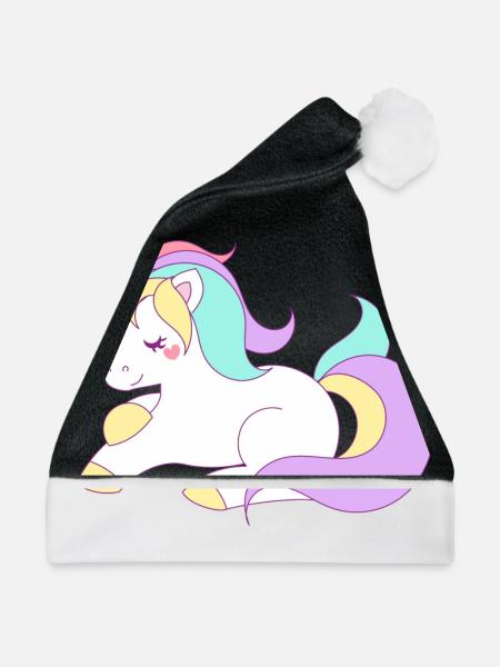 Einhorn - Weihnachtsmütze - Schwarz/Weiß