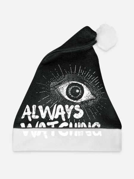 Ich beobachte dich - Weihnachtsmütze - Schwarz/Weiß - Vorne