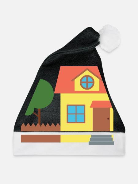 Haus - Weihnachtsmütze - Schwarz/Weiß