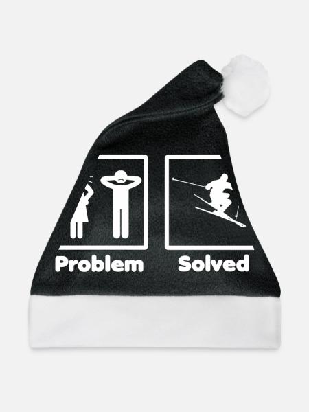 problem solved skiing ski - Weihnachtsmütze - Schwarz/Weiß