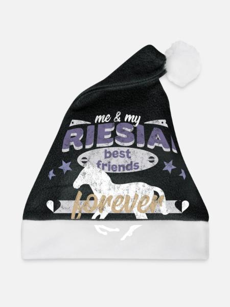 Friesian Friese Pferd Pferderasse best friends BFF - Weihnachtsmütze - Schwarz/Weiß - Vorne