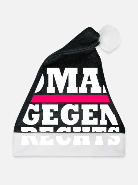 Omas gegen Rechts - Weihnachtsmütze - Schwarz/Weiß - Vorne