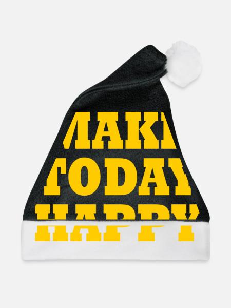 Make today happy - Weihnachtsmütze - Schwarz/Weiß