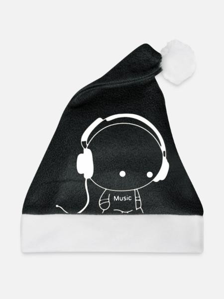 Music Men - Weihnachtsmütze - Schwarz/Weiß - Vorne