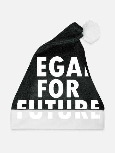 Vegan for future - Weihnachtsmütze - Schwarz/Weiß
