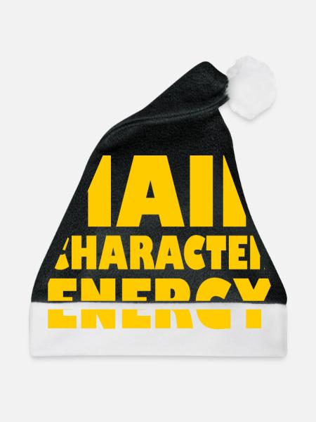 Main character energy - Weihnachtsmütze - Schwarz/Weiß - Vorne
