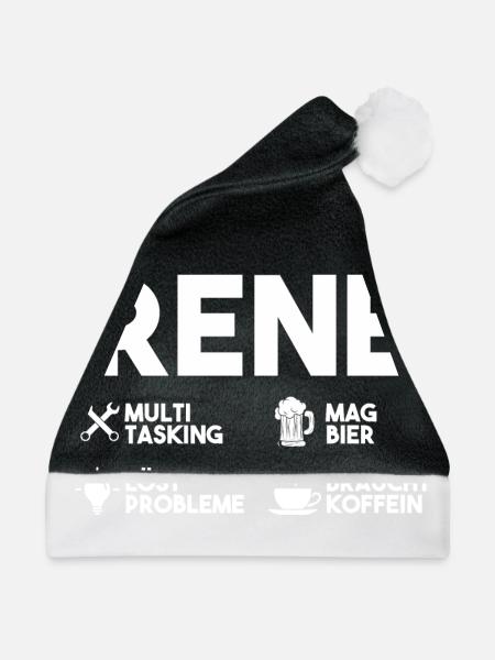 Rene - Weihnachtsmütze - Schwarz/Weiß