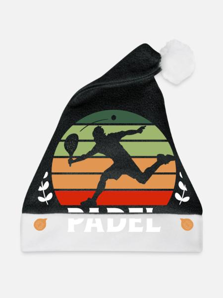 Padel Tennis Paddel Paddelball Padel Plattform - Weihnachtsmütze - Schwarz/Weiß - Vorne