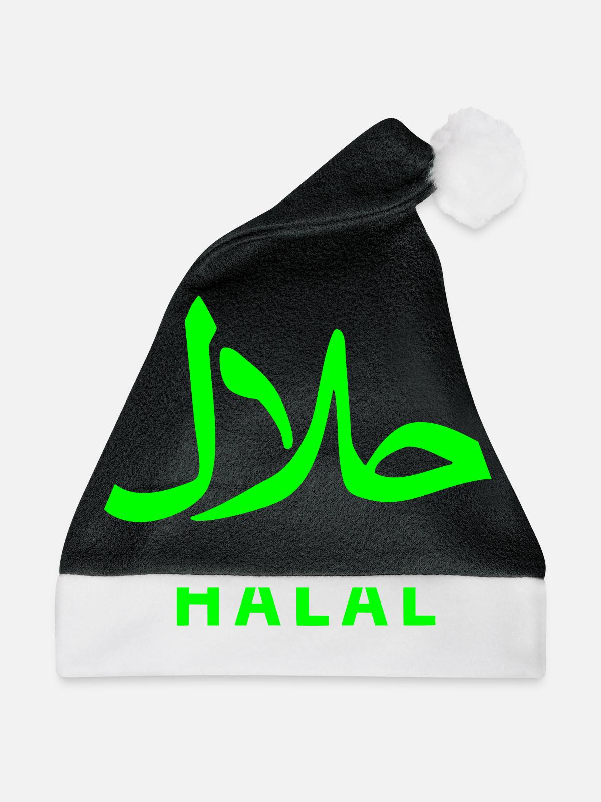 Halal حلال - Weihnachtsmütze - Schwarz/Weiß - Vorne
