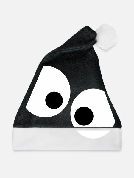 Lustige Augen - Weihnachtsmütze - Schwarz/Weiß