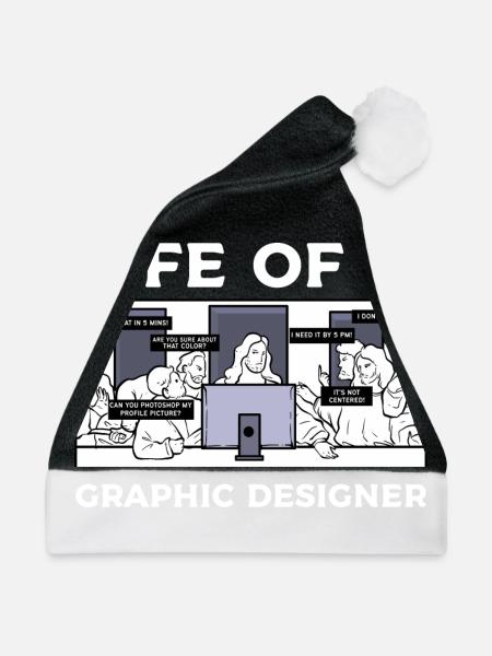 Grafiker Designerin Grafik Designer Künstlerin - Weihnachtsmütze - Schwarz/Weiß - Vorne