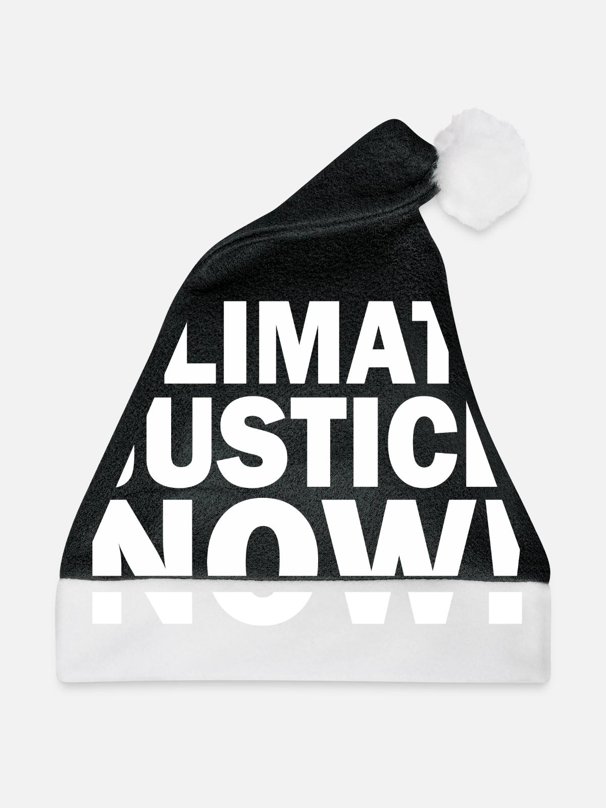 Climate justice now - Weihnachtsmütze - Schwarz/Weiß - Vorne