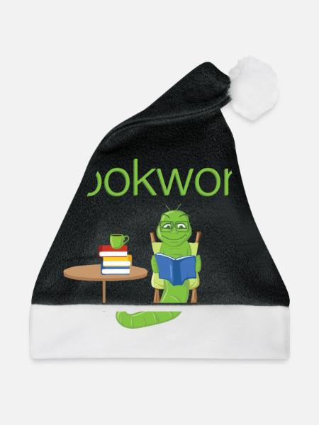 Bookworm, Bücherwurm.Geschenk,lesen,Leseratte - Weihnachtsmütze - Schwarz/Weiß