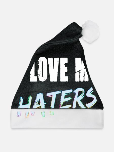 I Love My Haters für Männer und Fauen - Weihnachtsmütze - Schwarz/Weiß - Vorne