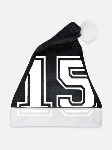 15 - Weihnachtsmütze - Schwarz/Weiß - Vorne