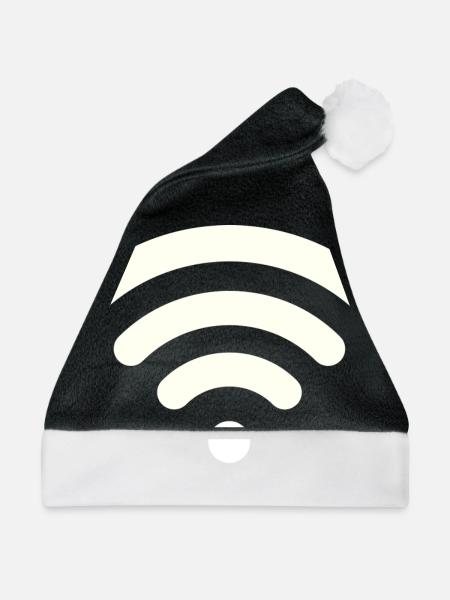 Wifi Weiß - Weihnachtsmütze - Schwarz/Weiß - Vorne